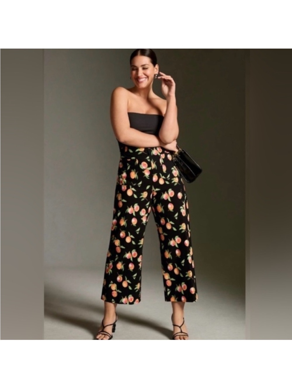 Maeve Anthropologie Colette Pant Peaches Print Stretch size 26 fits 27